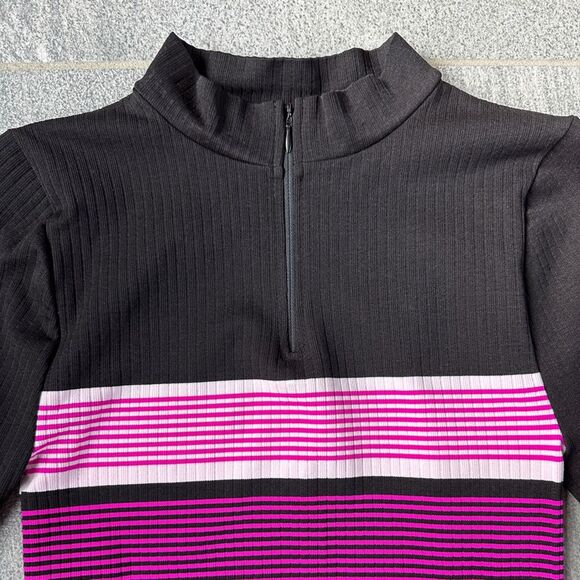 NWOT Free People Pullover 1/4 Zip Athletic Fitted Long Sleeve Mock Neck Top M/L - Picture 3 of 13